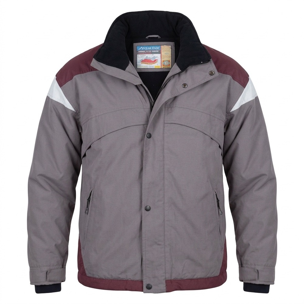 Polar Edge Breckenridge Ski Jacket Grey Burgundy Coldheat Insulated Size Large
